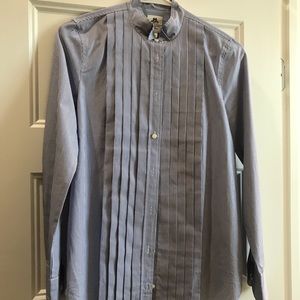J.Crew Thomas Mason Button Up Blue Stripe 0
